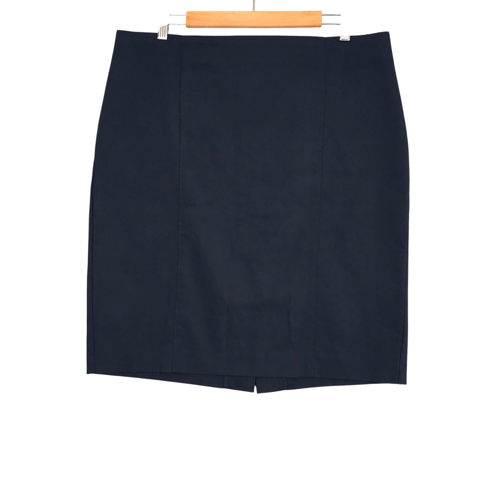 Van Heusen Women's Stretch Twill Tailored Office Pencil Skirt Navy 16